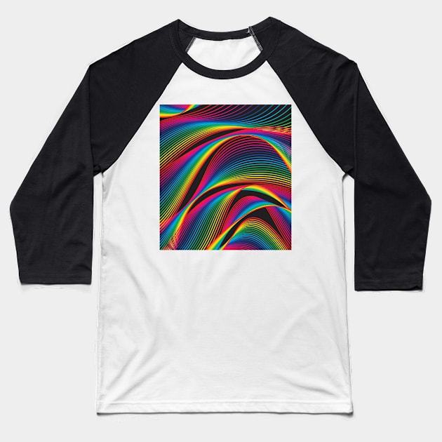 Multicolor Lines Baseball T-Shirt by Schadow-Studio